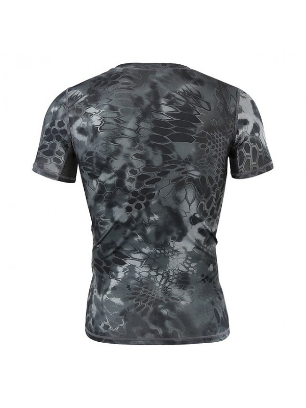 Men's Hiking Tee shirt Hunting T-shirt Tee shirt Camouflage Hunting T-shirt Camo Short Sleeve Outdoor Summer Ultra Light (UL) Quick Dry Breathable Sweat wicking Top Polyester Camping / Hiking Hunting #8519335