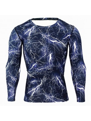 men's long-sleeved t-shirt running sports leisure riding camouflage tights breathable quick-drying t-shirt #9022423