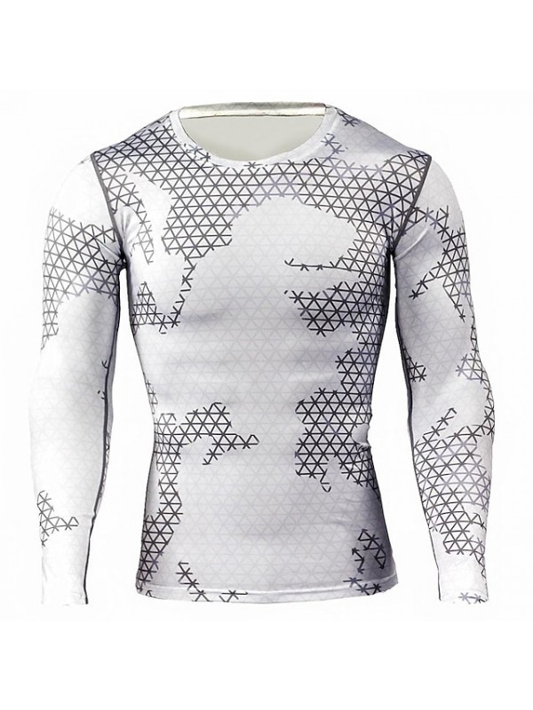 men's long-sleeved t-shirt running sports leisure riding camouflage tights breathable quick-drying t-shirt #9022423