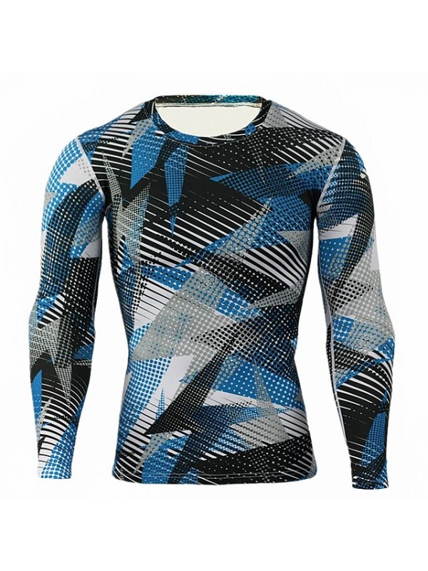 men's long-sleeved t-shirt running sports leisure riding camouflage tights breathable quick-drying t-shirt #9022423