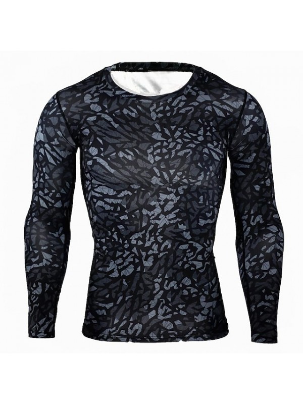 men's long-sleeved t-shirt running sports leisure riding camouflage tights breathable quick-drying t-shirt #9022423