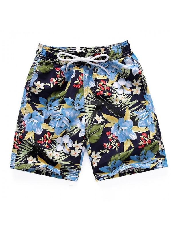 Boys' Swim Shorts Swim Trunks Board Shorts Breathable Quick Dry Stretchy Swimming Surfing Water Sports Floral / Botanical Summer #8782783