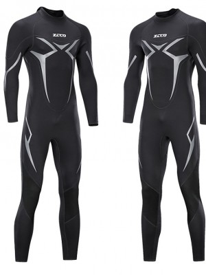 ZCCO Men's Full Wetsuit 3mm SCR Neoprene Diving Suit Thermal Warm Quick Dry Stretchy Long Sleeve Back Zip - Swimming Diving Surfing Scuba Solid Color Autumn / Fall Spring Summer #7202371