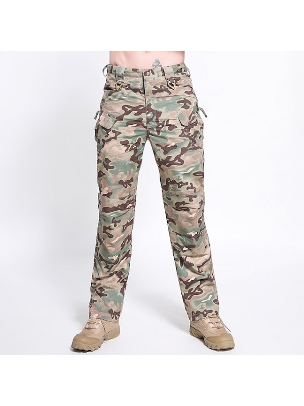 Men's Camouflage Hunting Pants Tactical Cargo Pants Outdoor Autumn / Fall Spring Summer Ripstop Fast Dry Multi-Pockets Breathable Bottoms Polyester Camping / Hiking Hunting Fishing Digital Desert CP #8522074