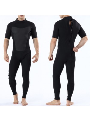 MYLEDI Men's Full Wetsuit 2mm SCR Neoprene Diving Suit Windproof Anatomic Design Stretchy Half Sleeve Back Zip - Swimming Diving Surfing Multisport Patchwork Autumn / Fall Winter Spring / Summer #7973788