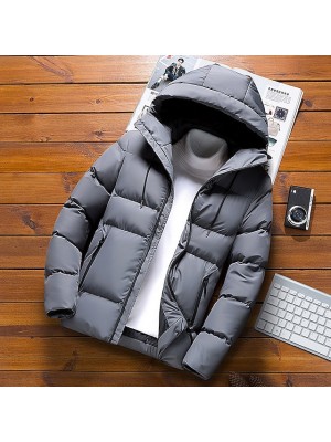 Men's Sports Puffer Jacket Hiking Down Jacket Hiking Windbreaker Winter Outdoor Thermal Warm Windproof Breathable Lightweight Outerwear Winter Jacket Trench Coat Fishing Climbing Running Blue Grey #8884361