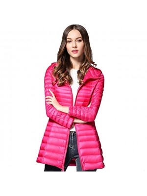 womens hoodie down jacket lightweight slim fit puffer packable padded jacket coat windproof outwear autumn and winter rose #8385134