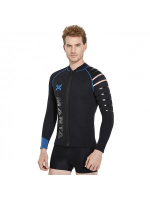 Men's Wetsuit Top Wetsuit Jacket 3mm Nylon Neoprene Top Thermal Warm Quick Dry Long Sleeve Swimming Diving Surfing Solid Colored #5526093