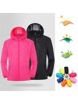 Men's Unisex Hiking Jacket Hiking Windbreaker Summer Outdoor Solid Color Packable Breathable Jacket SBS Zipper Camping / Hiking Fishing Climbing Yellow Fuchsia Pink Green Sky Blue Hiking Jackets #6619241