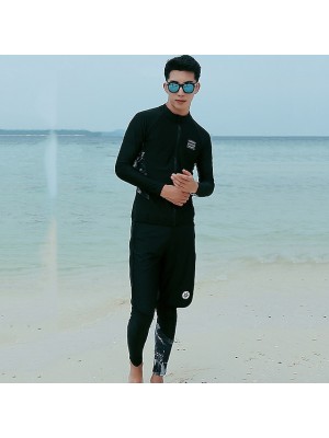 Men's Rashguard Swimsuit Spandex Swimwear Bathing Suit UV Sun Protection UPF50+ Breathable Long Sleeve 3-Piece - Swimming Surfing Water Sports Autumn / Fall Spring Summer / Quick Dry / Quick Dry #8573831