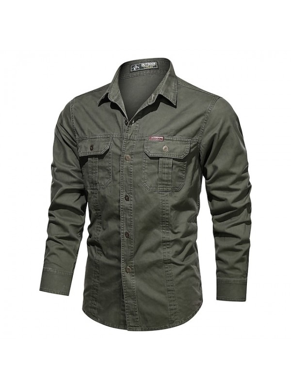 Men's Hiking Shirt / Button Down Shirts Fishing Shirt Military Tactical Shirt Long Sleeve Jacket Shirt Top Outdoor Quick Dry Lightweight Breathable Sweat wicking Autumn / Fall Spring Summer #8571885