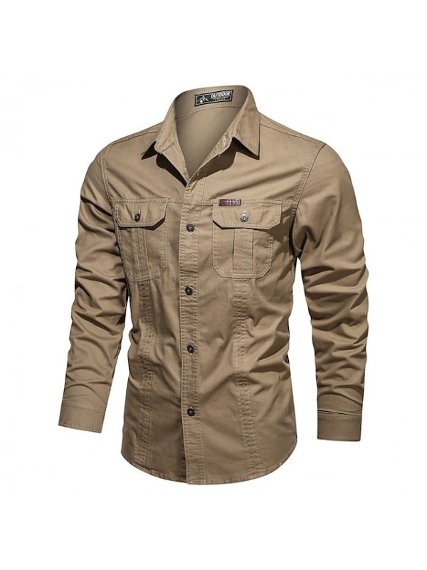 Men's Hiking Shirt / Button Down Shirts Fishing Shirt Military Tactical Shirt Long Sleeve Jacket Shirt Top Outdoor Quick Dry Lightweight Breathable Sweat wicking Autumn / Fall Spring Summer #8571885