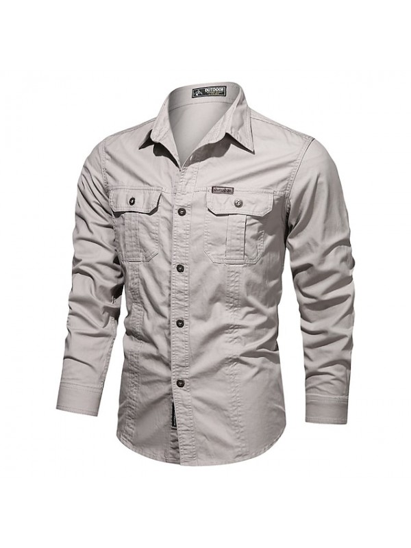 Men's Hiking Shirt / Button Down Shirts Fishing Shirt Military Tactical Shirt Long Sleeve Jacket Shirt Top Outdoor Quick Dry Lightweight Breathable Sweat wicking Autumn / Fall Spring Summer #8571885