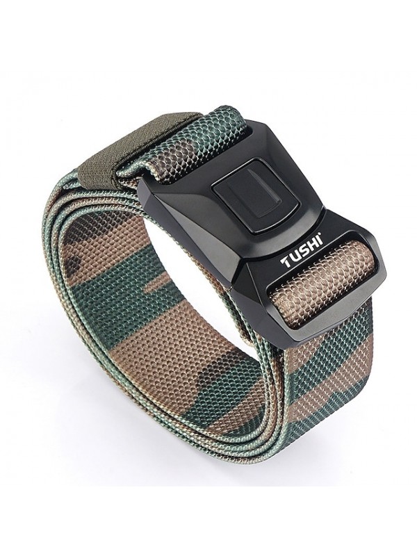 Men's Military Tactical Belt Breathable Wearable Quick Release for Solid Colored Camo Nylon Fall Spring Summer #8527494