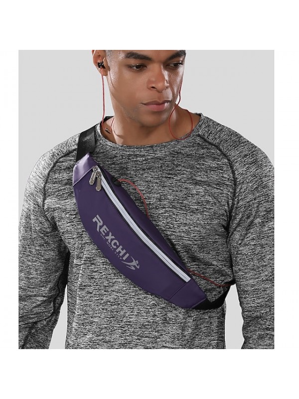 Hiking Waist Bag Rain Waterproof Wearable Lightweight Reflective Trim Outdoor Fitness Hiking Bike / Bicycle Jogging PU(Polyurethane) Multi color Purple Navy Blue #8404197