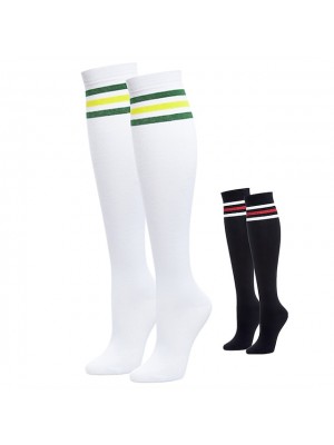 Women's Golf Thigh High Socks Moisture Wicking High Elasticity Sweat wicking Sports Outdoor Summer Spandex Cotton Stripes White Black #8054481