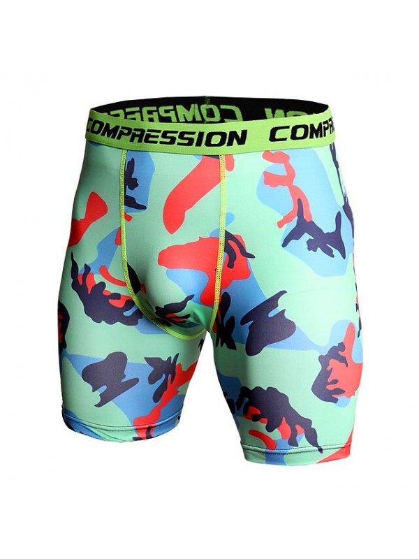 2018 summer shorts men's camouflage printing training fitness running sports pants elastic tight-fitting quick-drying shorts #9022433