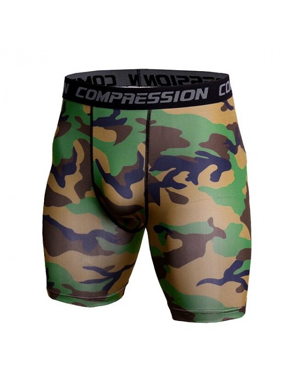 2018 summer shorts men's camouflage printing training fitness running sports pants elastic tight-fitting quick-drying shorts #9022433