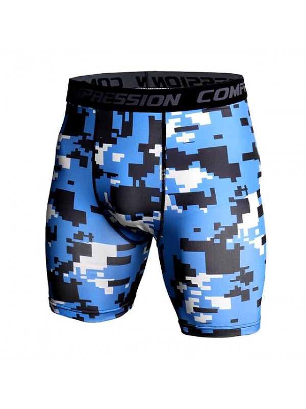 2018 summer shorts men's camouflage printing training fitness running sports pants elastic tight-fitting quick-drying shorts #9022433