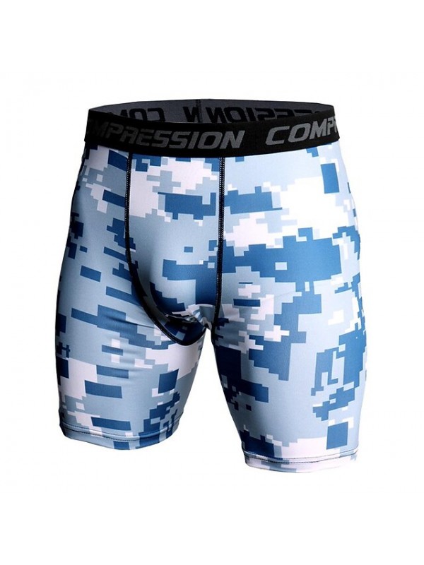 2018 summer shorts men's camouflage printing training fitness running sports pants elastic tight-fitting quick-drying shorts #9022433