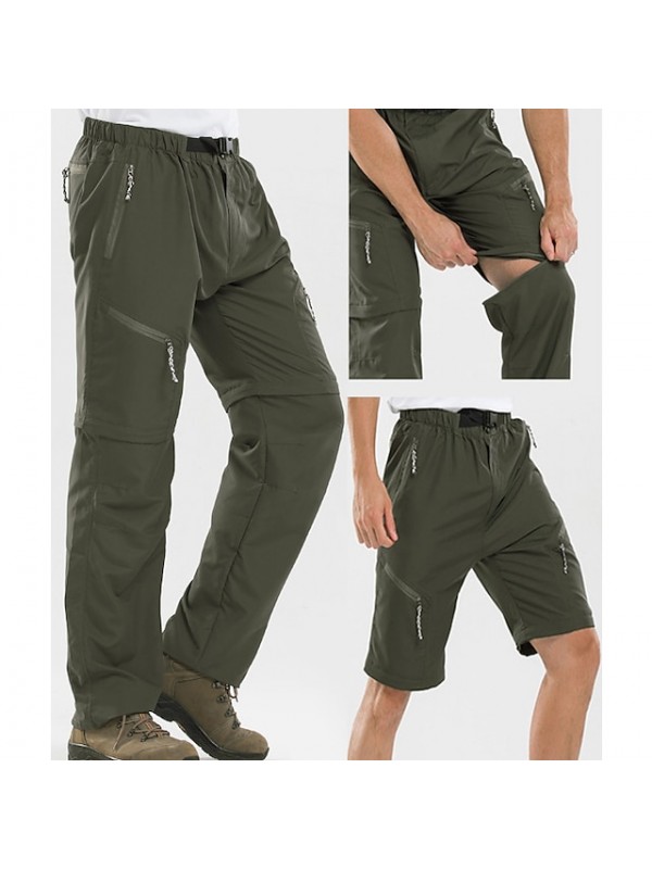 Men's Hiking Pants Trousers Convertible Pants / Zip Off Pants Summer Outdoor Ultra Light (UL) Quick Dry Breathable Sweat wicking Pants / Trousers Bottoms Army Green Light Grey Khaki Black Hunting #7703748