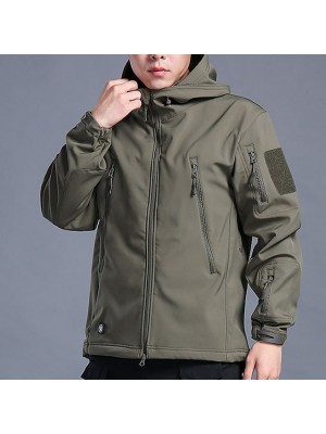 Men's Hiking Softshell Jacket Hiking Jacket Military Tactical Jacket Fleece Spandex Softshell Winter Outdoor Camo / Camouflage Windproof Rain Waterproof Breathable Thick Outerwear Winter Jacket Top #6942072