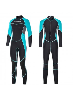 Women's Full Wetsuit 3mm Nylon SCR Neoprene Diving Suit Thermal Warm Quick Dry High Elasticity Long Sleeve Back Zip - Swimming Diving Surfing Patchwork Autumn / Fall Winter Spring / Summer #8680774