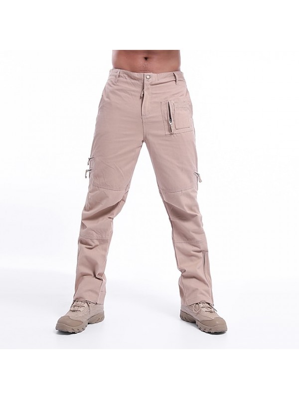 Men's Hiking Cargo Pants Hunting Pants Windproof Multi-Pockets Breathable Fall Winter Solid Colored Cotton Bottoms for Hunting Camping Military / Tactical Army Green Black Khaki 28 29 30 31 32 #8929977