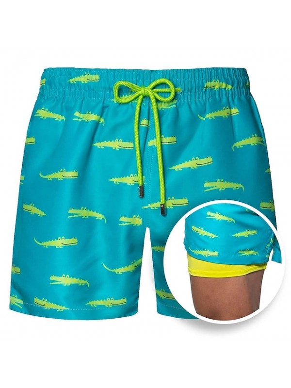 Men's Swim Shorts Swim Trunks Board Shorts Bottoms Breathable Quick Dry Drawstring - Swimming Surfing Beach Water Sports Floral / Botanical Summer #9023209