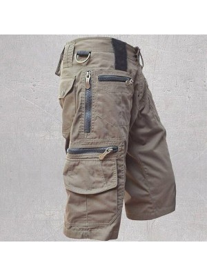 Men's Hiking Cargo Shorts Hiking Shorts Military Summer Outdoor Ripstop Breathable Quick Dry Multi Pockets Shorts Bottoms Black Light Green Light Brown Grey Camping / Hiking / Caving S M L XL 2XL #9036608