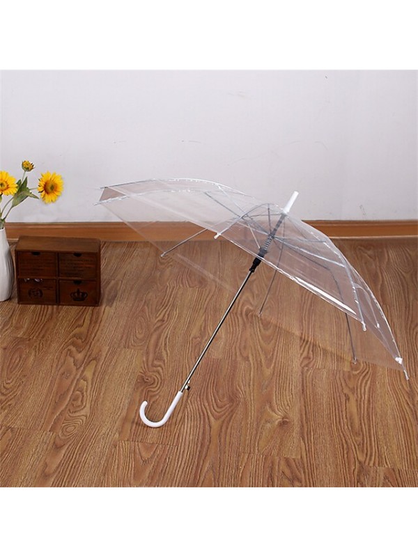 Creative Small Fresh Long Handle Transparent Umbrella Color Straight Rod Transparent Umbrella Automatic #9029288