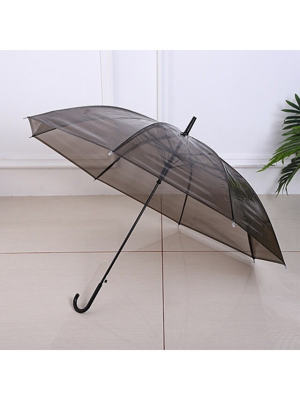 Creative Small Fresh Long Handle Transparent Umbrella Color Straight Rod Transparent Umbrella Automatic #9029288