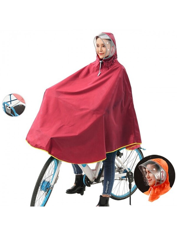 Bicycle Raincoat Female Driving Raincoat Riding Thickening Rainstorm Single Student Battery Car Poncho #9023614