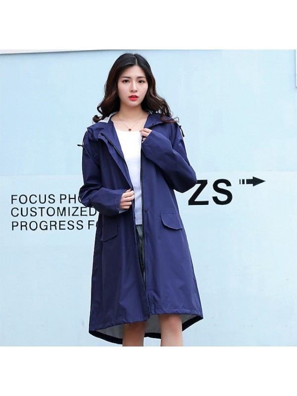 Rainproof Adult Raincoat Women's Jacket Fashion Hiking Full Body Long Windbreaker Poncho Men #9022825