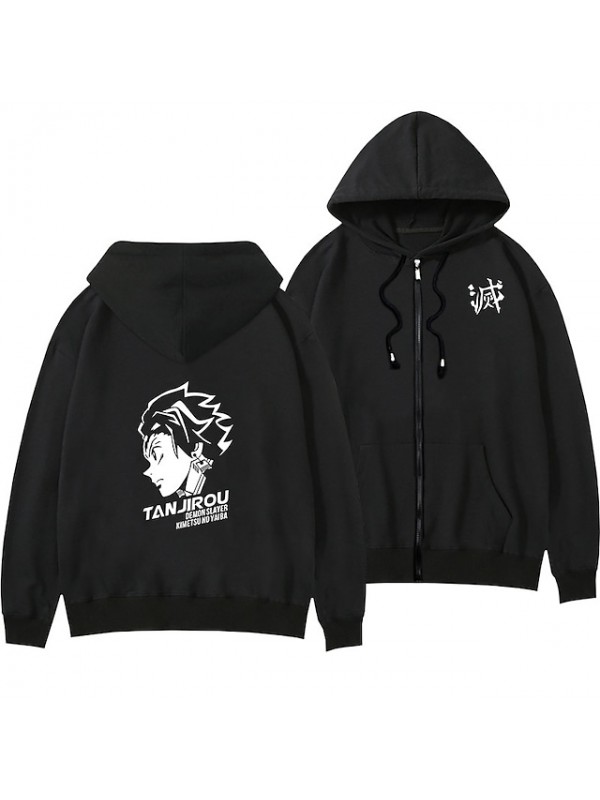 Inspired by Demon Slayer: Kimetsu no Yaiba Kamado Tanjiro Anime Cartoon Polyester / Cotton Blend Anime Harajuku Graphic Kawaii Hoodie For Men's / Women's / Couple's #8804171