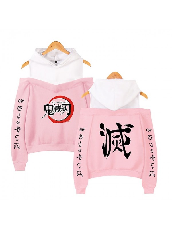 Inspired by Demon Slayer: Kimetsu no Yaiba Kamado Nezuko Kamado Tanjirou Anime Cartoon Polyster Print Harajuku Graphic Kawaii Hoodie For Men's / Women's #8771987