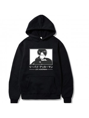 Inspired by Attack on Titan Cosplay levi ackerman Anime Cartoon Polyster Print Harajuku Graphic Kawaii Hoodie For Men's / Women's #8772117