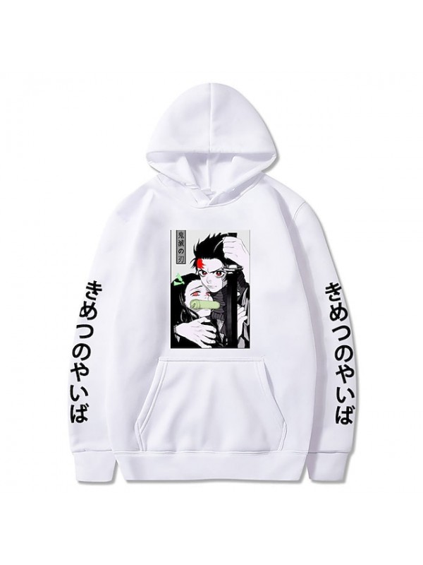 Inspired by Demon Slayer: Kimetsu no Yaiba Cosplay Kamado Nezuko Kamado Tanjiro Anime Cartoon Polyster Print Harajuku Graphic Kawaii Hoodie For Men's / Women's #8772120