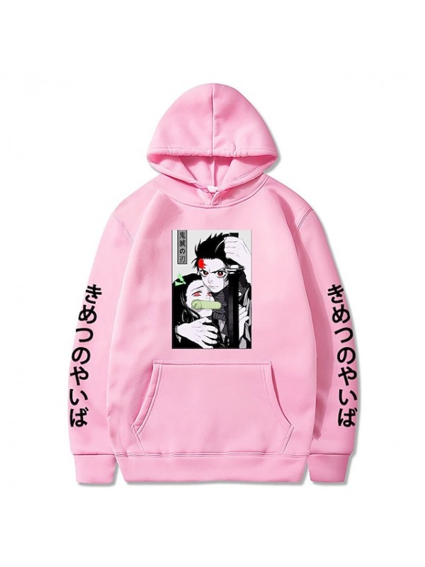 Inspired by Demon Slayer: Kimetsu no Yaiba Cosplay Kamado Nezuko Kamado Tanjiro Anime Cartoon Polyster Print Harajuku Graphic Kawaii Hoodie For Men's / Women's #8772120