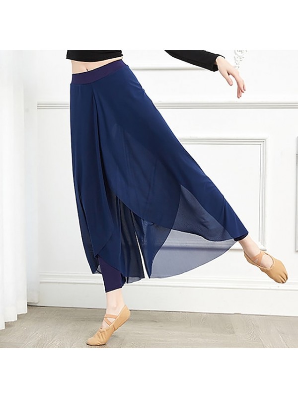 Activewear Skirts Pure Color Splicing Women's Training Performance High Cotton Blend Tulle #9021783