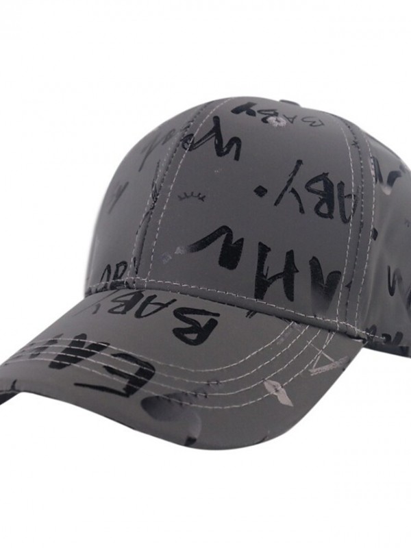 Women's Neutral Baseball Cap Dailywear Family Gathering Embroidery Splice Letter Grey Black Hat Portable Sun Protection Warm #8976940