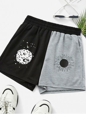 Women's Basic Athletic Shorts Print Short Pants Holiday Beach Inelastic Sun Outdoor High Waist Black S M L XL #9025607