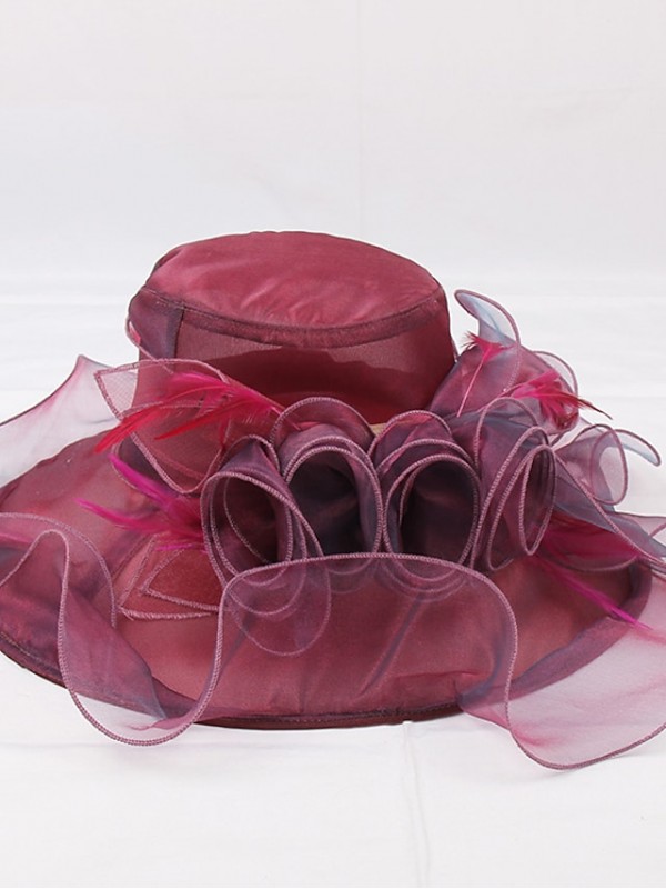 Women's Party  Hat Party Wedding Street Mesh Flower Gold Wine Hat Blue Brown Purple Pink Fall #8779245