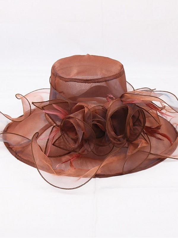 Women's Party  Hat Party Wedding Street Mesh Flower Gold Wine Hat Blue Brown Purple Pink Fall #8779245