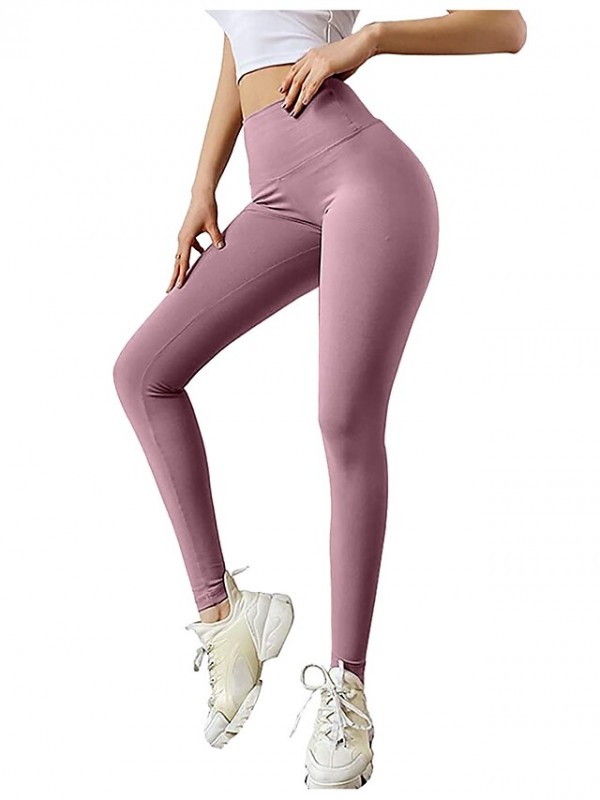 Women's Casual / Sporty Athleisure Tights Leggings Ruched Butt Lifting Full Length Pants Weekend Yoga Stretchy Plain Tummy Control Butt Lift High Waist Green Black Gray Purple Pink S M L XL XXL #9002907