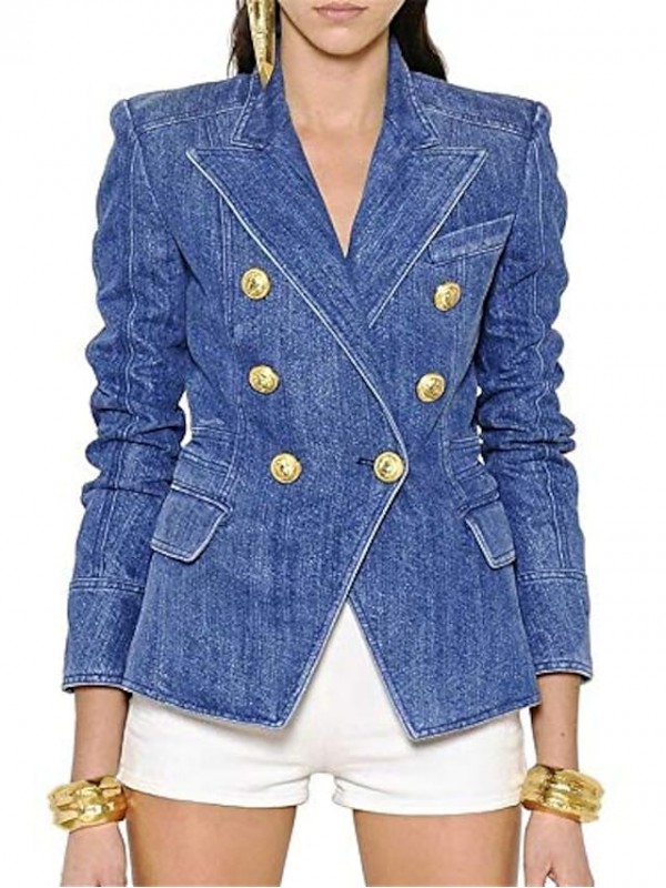 Women's Blazer Solid Color Pocket Chic  Modern Long Sleeve Coat Fall Spring Casual Regular Jacket Picture color #8238976