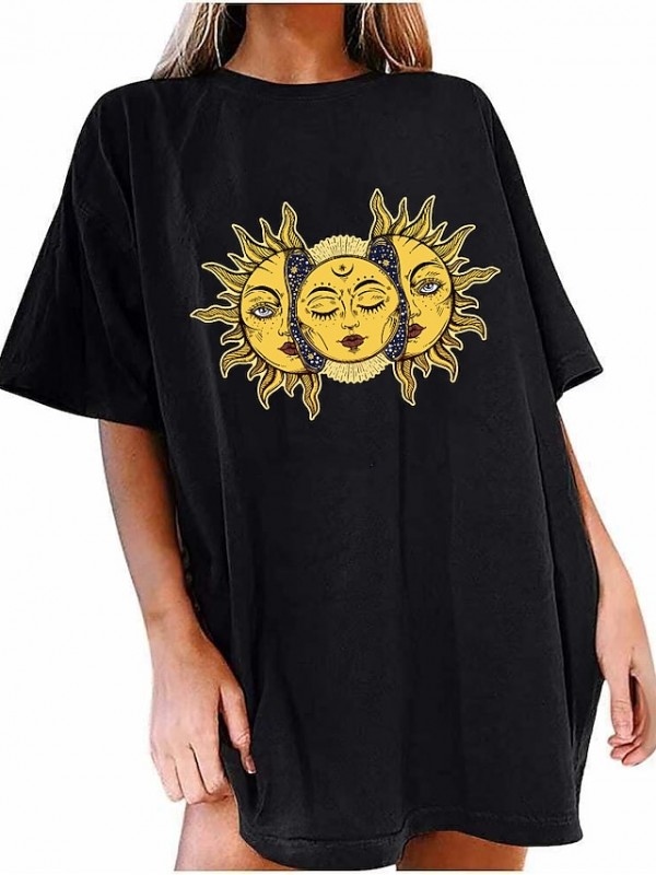 gemira graphic tees for women trendy oversized sun moon natural landscape printed retro tshirts loose fit boyfriend shirts (white, small) #8646547