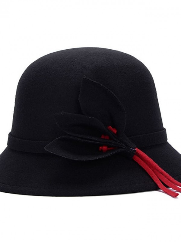 Women's Classic & Timeless Fedora Hat Dailywear Holiday Outdoor Floral Flower Black Red Hat Portable Windproof Comfort #9009447